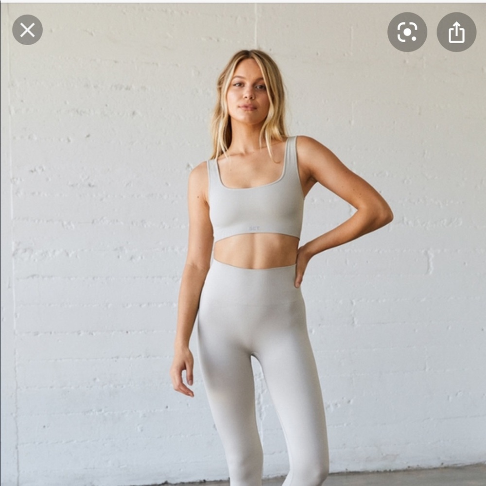SET Active Light Gray Seamless High-Waist Leggings